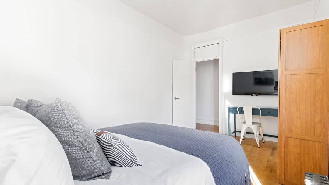 Furnished private bedroom with desk at 352 West 46th Street